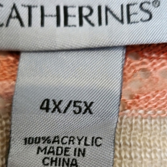 Catherines Plus Size Open Casade Tan, Brown, Peach Cardigan Size 4X/5X - Picture 2 of 6